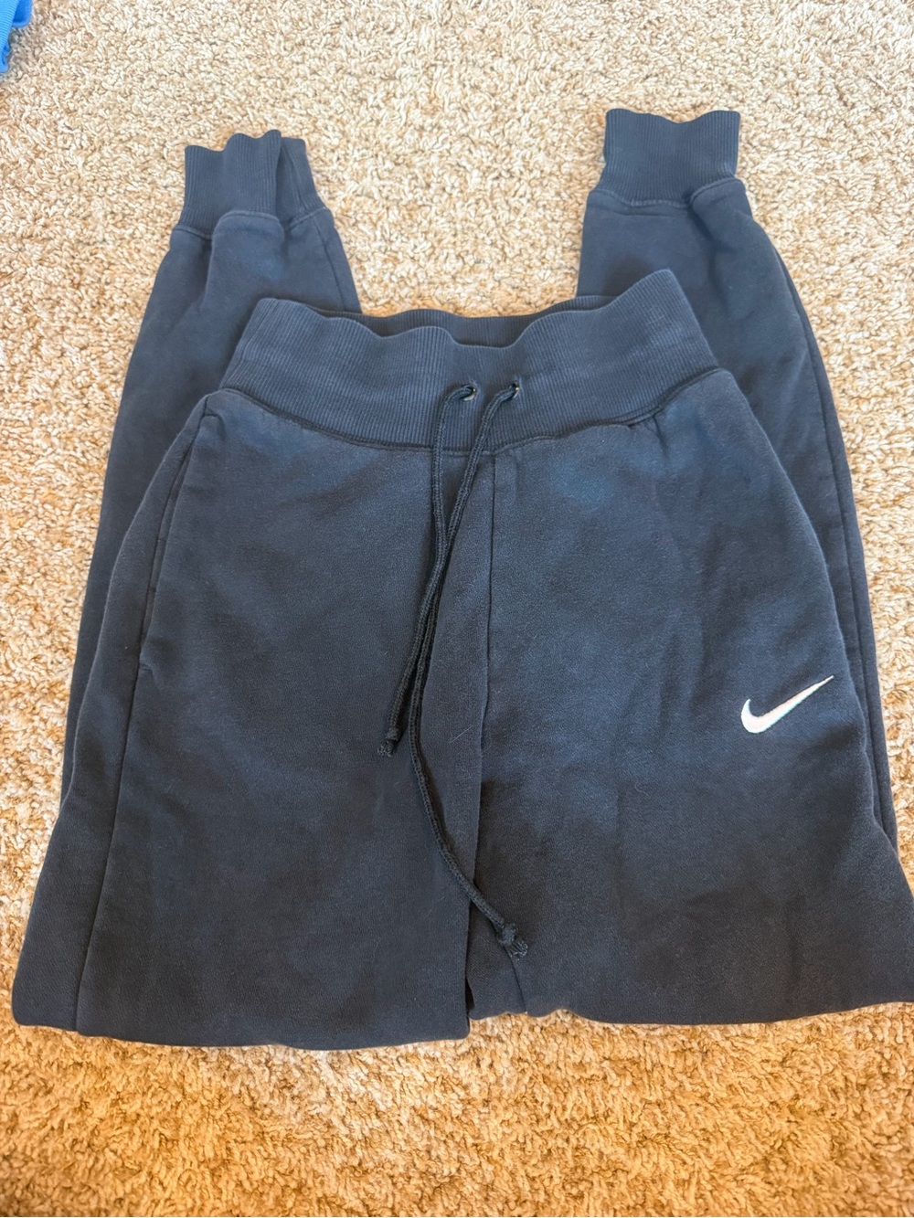 Nike Black Jogger Sweatpants with White Swoosh